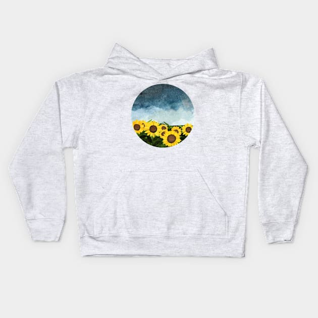 Sunflower Field Kids Hoodie by KatherineBlowerDesigns